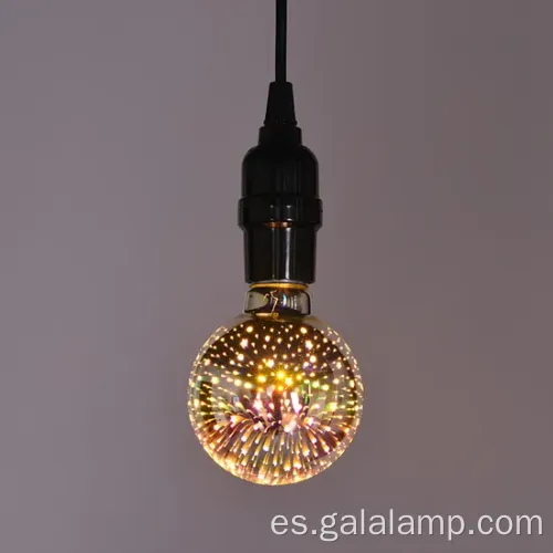 Impresionante decoración festiva de la bombilla de Edison Bulbo de los fuegos artificiales 3D